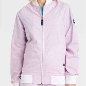 Houston White Adult Lightweight Ribstop Windowpane Bomber Jacket